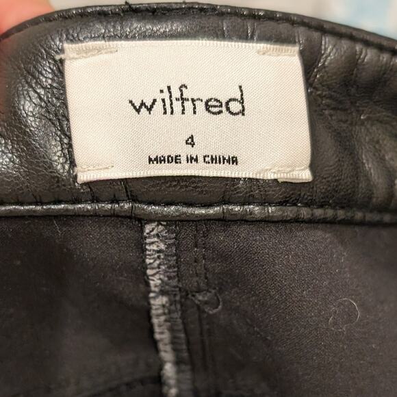 Aritzia Wilfred Melina Vegan Leather Straight Leg High Waist Black Pant, size 4 - Picture 3 of 4